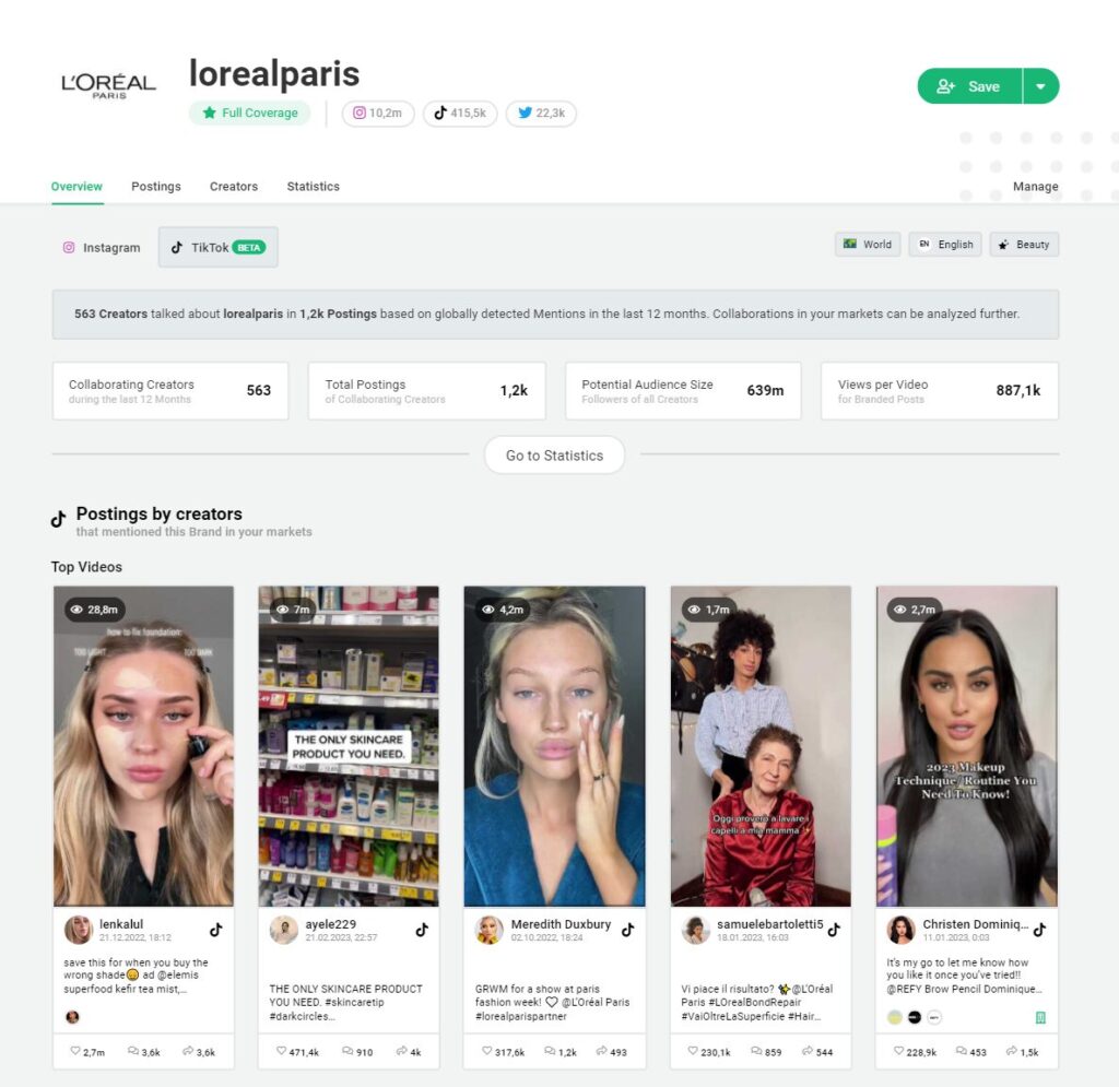 TikTok analytics Storyclash