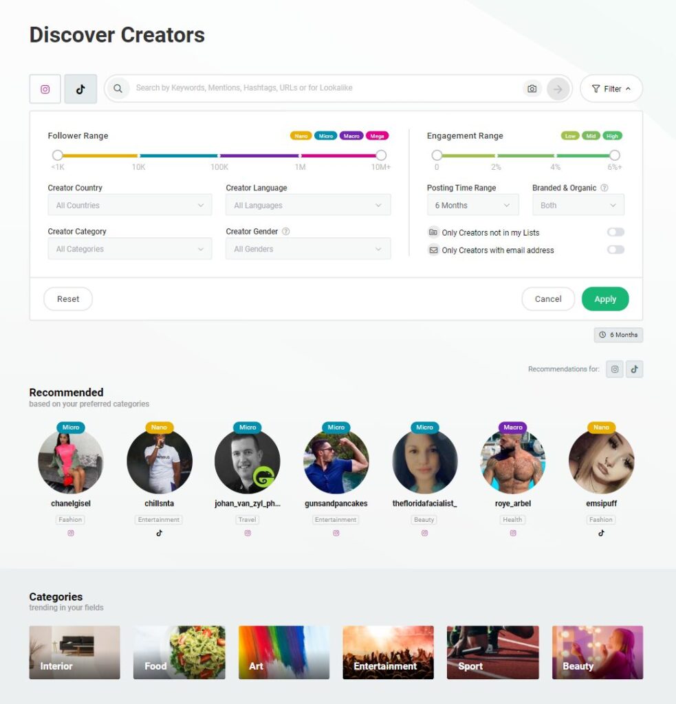 Storyclash influencer search