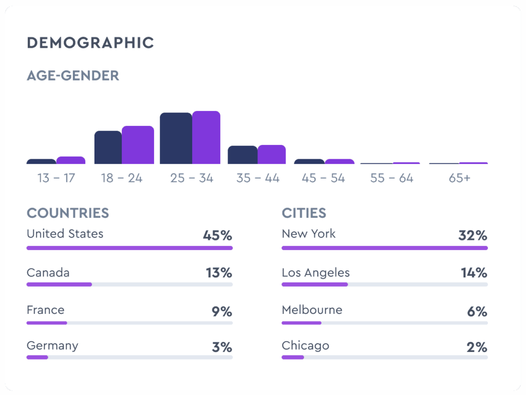 Audience demographics HypeAuditor
