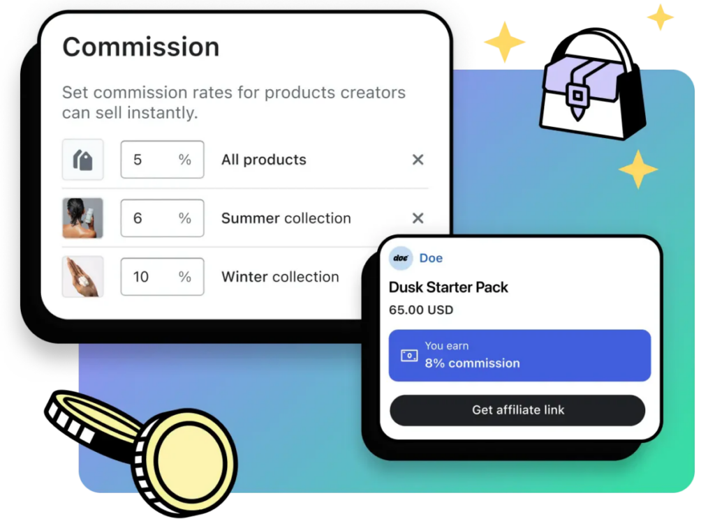 Shopify Collabs affiliate commissions