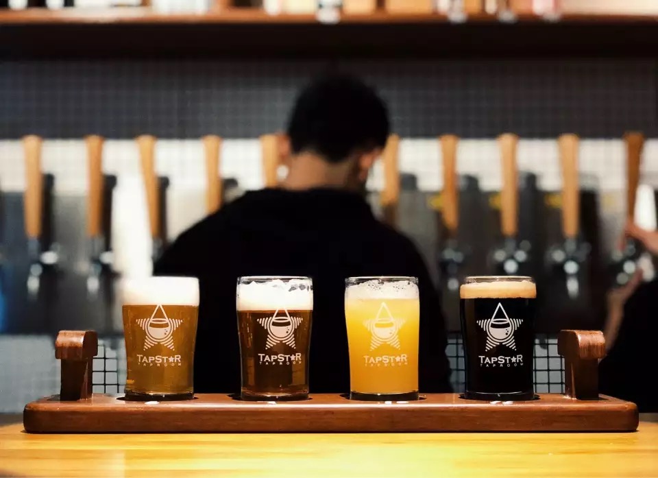 Beer flight at Tapstar Taproom